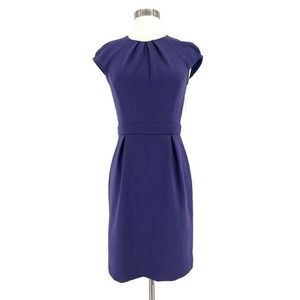 Shoshanna Sheath Dress Purple Pleat Detail Cap Sleeve New Size 4